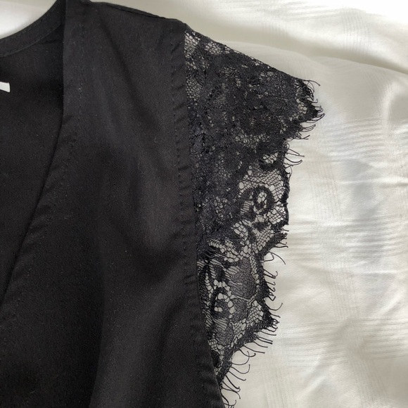 Wrap Front Romper with Lace Trim - Picture 3 of 5